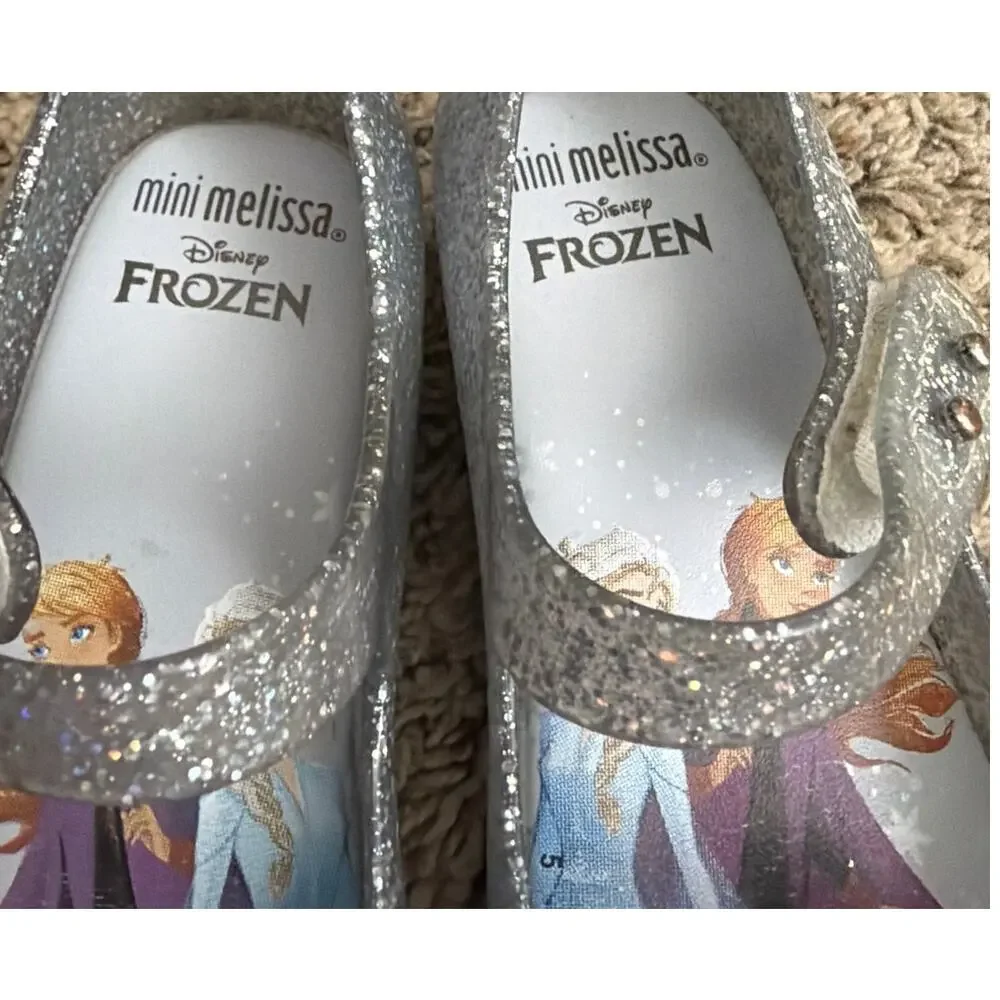 Mini Melissa x Frozen Jelly Shoes Maryjane Anna Elsa Toddler Size 11